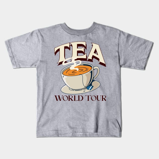 Tea World Tour Tea Lovers Kids T-Shirt by VOIX Designs